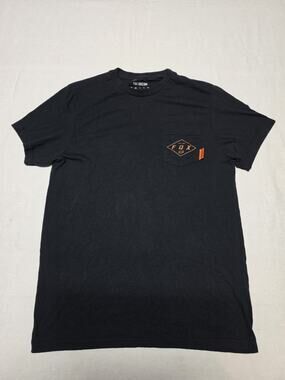 fox racing t shirt Black With Orange Fox Spell Out Size Mens Medium